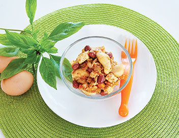 Cooked Pasta Shells (750g) with Omelette and Veggie Pasta